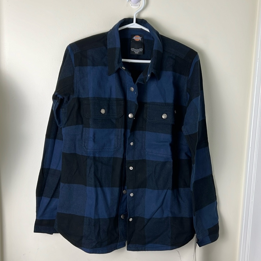 Dickies Flannel Plaid Lagenlook Utility Shirt Size Medium